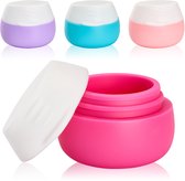 YONO Reis Cosmetica Potjes met Deksel - Lege Zalfpotjes - Siliconen Reisflesjes Set Handbagage - Reisflacons Navulbaar - 4 stuks - 10 ML