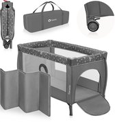 LIONELO STEFI PLUS Campingbedje 4 in 1 – Baby Bed / Inklapbare Box / Reisbedje MET Bodemverhoger (Rugvriendelijk Ontwerp) – MET comfort MATRAS – 60x120 cm – 0-36 maanden / tot 15 kg – Zij-ingang – Wielen – Transporttas – Babybed Babybox Ledikant