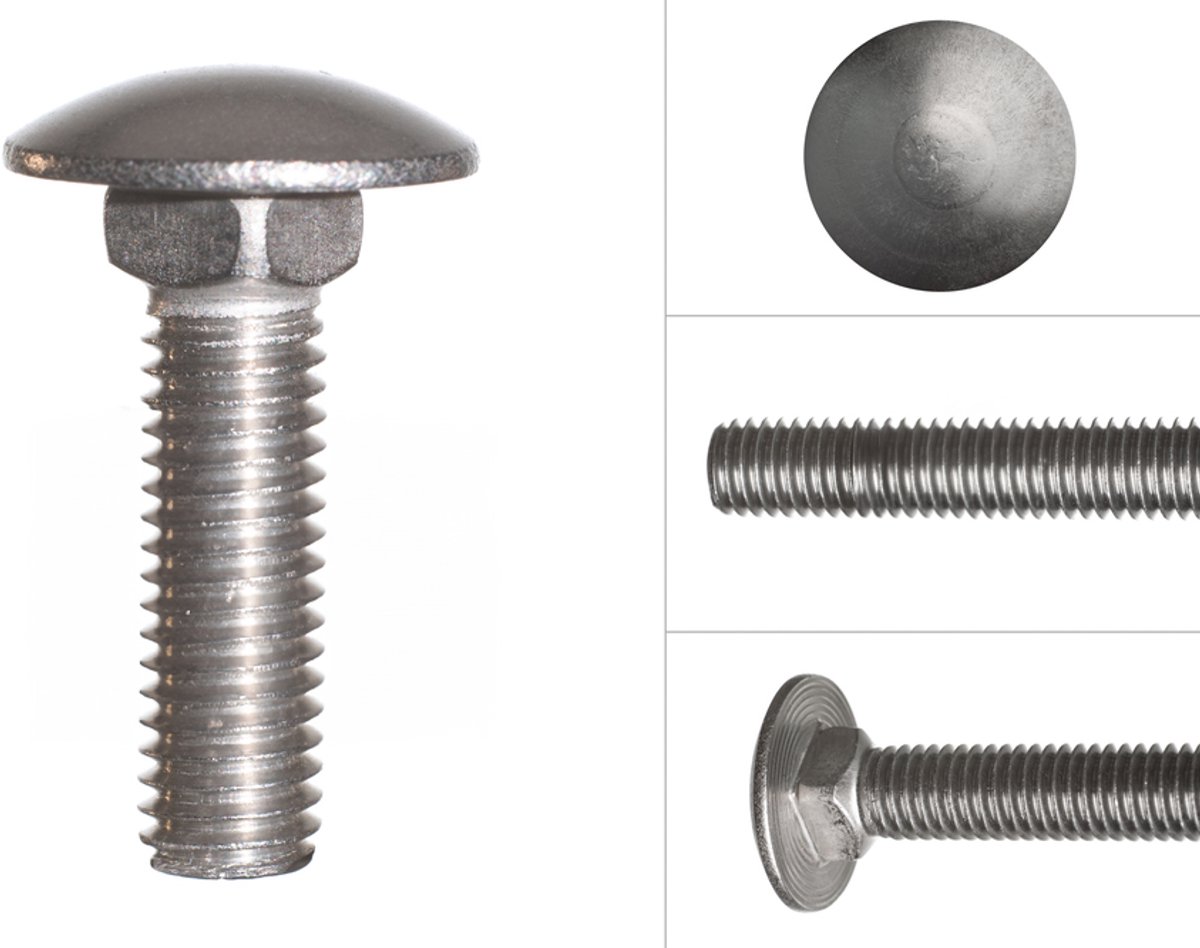 Wovar Slotbouten RVS M8 x 35 mm | 50 stuks