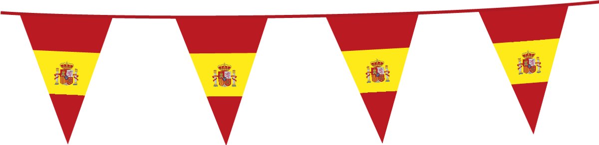 12x Vlaggenlijn Spanje 10 Meter - Voetbal EK WK Landen Land Feest Versiering Decoratie