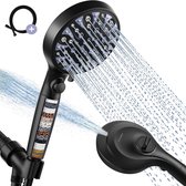 Douchekop 13 cm Zwart - Waterbesparend met Doucheslang