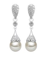N3 Collecties 925 Sterling Zilver Water Drop Zirkoon Natuurlijke Parel Oorbellen Voor Vrouwen
