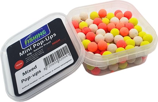 Mini Fluo Pop-Ups 'Mixed' 10mm - 50g - Method Feeder Aas/voer - Mini boilies/popups van Merkloos — afbeelding 2