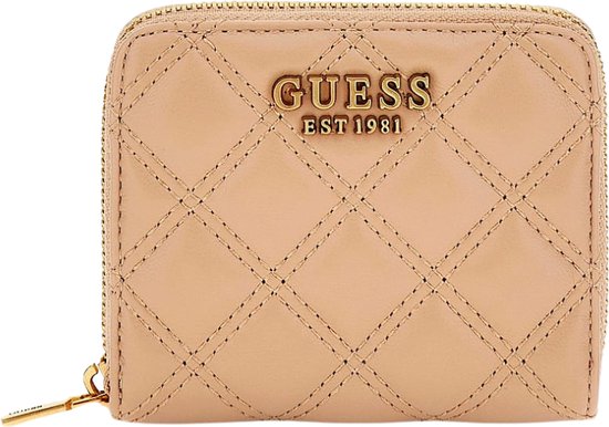 Portefeuille Femme Guess Giully SLG Small Zip Around - Beige | bol