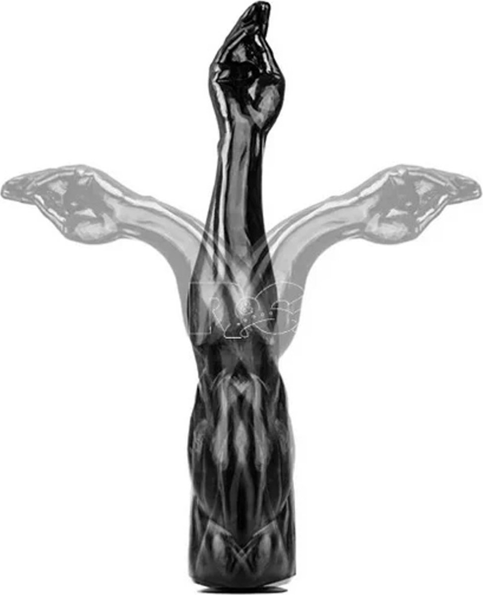 DEEP'R - Doubles - Muscle - Dubbele Dildo - Zwart - 31.00 cm x Ø 6.50 cm