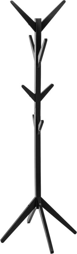 5Five kapstok - zwart - MDF hout - 8 haaks - 62 x 62 x 173 cm