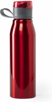 Aluminium waterfles/drinkfles/bidon/sportfles kleur metallic rood - met schroefdop - 700 ml