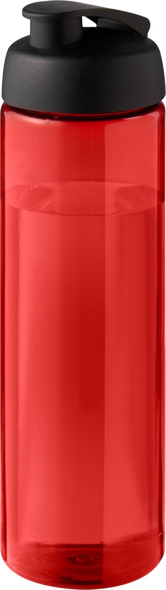 Sport bidon gerecycled kunststof - drinkfles - rood/zwart - 850 ml - Sportfles