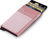 Walletstreet Uitschuifbare Pasjeshouder Plus 2 - Walletstreet Aluminium Creditcardhouder Card Protector Anti-Skim/ RFID Card Protector 7 Pasjes – Roze/Pink
