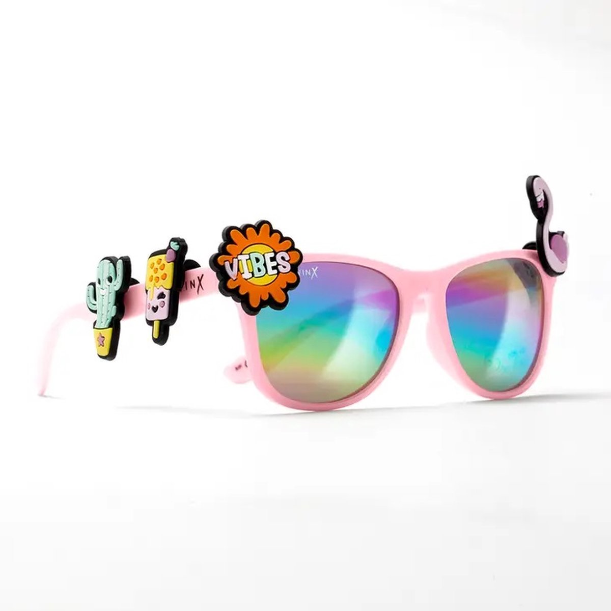 WildWinx - Pink Summer - Kinder zonnebril - kinderzonnebrillen meisjes - vanaf 3 jaar - uv400 bescherming - zonnebril - bedels - vintage - hip - stoer - design
