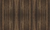 Fotobehang - Vlies Behang - Donkerbruine Houten Planken Muur - 312 x 219 cm