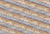 Fotobehang - Vlies Behang - Gekleurde Bakstenen Muur - 520 x 318 cm