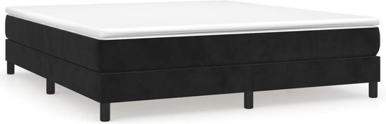 Zwart boxspringbed met wit matras.