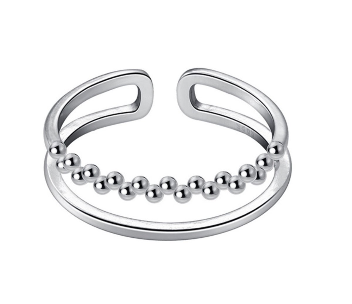N3 Collecties 925 sterling zilveren kraal verstelbare ring voor mode dames
