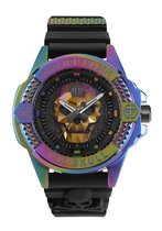 Philipp Plein The $Kull Rainbow PWAAA2123 Horloge - Siliconen - Zwart - Ø 46 mm