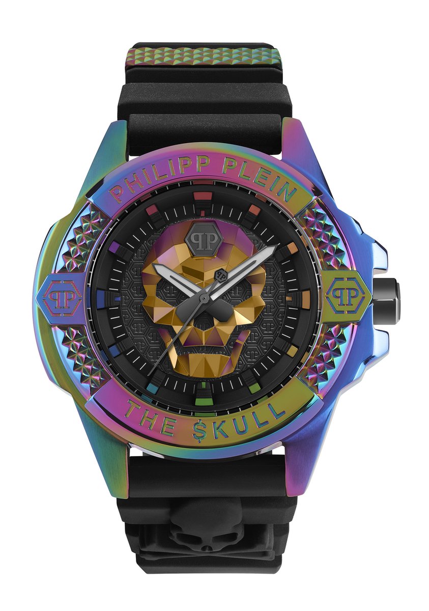 Philipp Plein The $Kull Rainbow PWAAA2123 Horloge - Siliconen - Zwart - Ø 46 mm