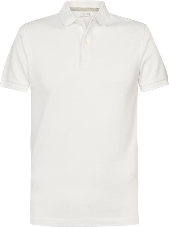 Profuomo slim fit heren polo - wit - Maat: XL