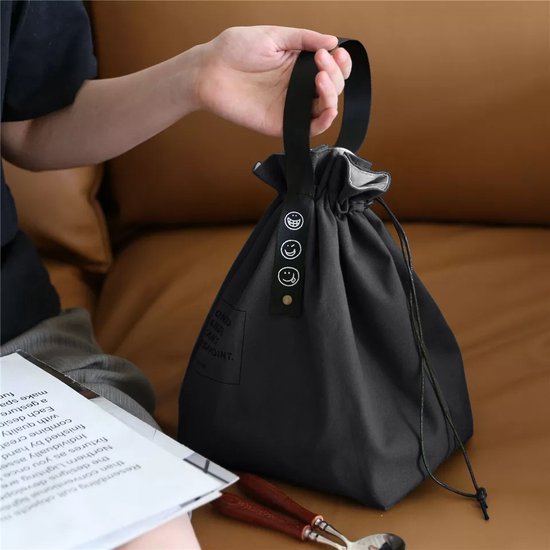 Lopoleis® Lunchtas - Koeltas - Picknicktas - Koelzak - Waterdicht - Coolbag - Lunch bag - Koeltasje - Koeltas lunch - Koeltasje Klein - Zwart van Lopoleis — afbeelding 2