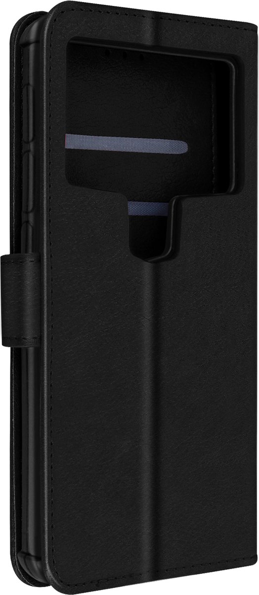Avizar Telefoonhoesje Universeel 5.2 tot 5.5 inch met Pashouder Video Standaard, Zwart