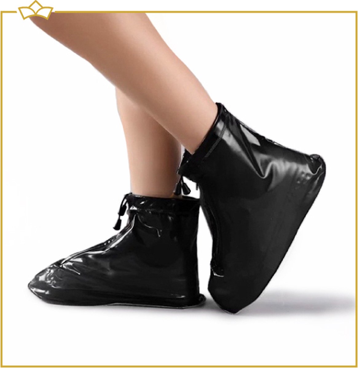 ATTREZZO® Regenschoenen overtrek – duurzaam - regenhoes – waterdicht en anti slip – Zwart - maat 38-39