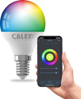 Calex Ampoule Intelligente- Eclairage LED Wifi - E14 - Source de Lumière Intelligente - Dimmable - Lumière RVB et Blanche Chaude - 5W