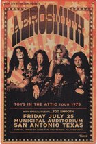 Wandbord Muziek Concert - Aerosmith Toys In The Attic Tour 1975