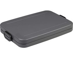 foto van Mepal Lunchbox flat – Broodtrommel – 4 boterhammen - Nordic black