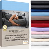 Bed Couture - Hoeslaken van 100% Katoen - Lits-Jumeaux 180x200cm - Hoekhoogte 30cm - Ultra Zacht en Duurzaam - Hemelsblauw