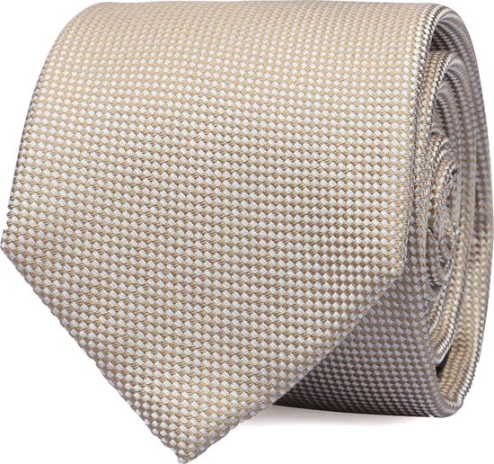 Convient - Cravate en soie Beige - Cravate de Luxe pour hommes 100% soie - Uni