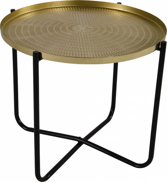 2x tables d'appoint rondes / porte-plantes or / noir 35 cm - porte-plante / table à plantes / table de rempotage