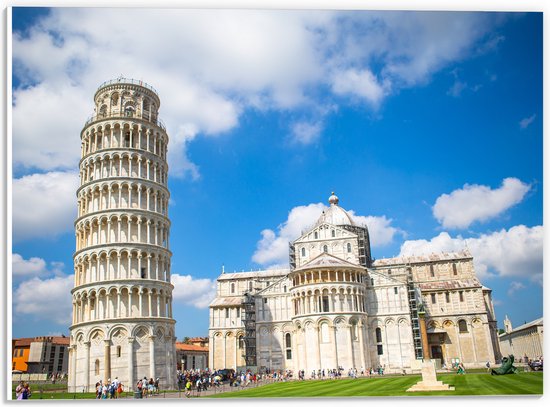 WallClassics - PVC Schuimplaat- Toeristische Toren van Pisa in Italië - 40x30 cm Foto op PVC Schuimplaat