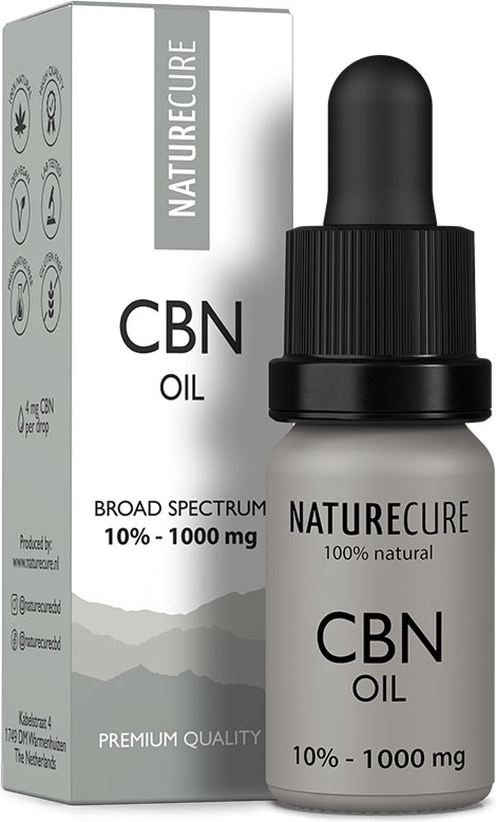 Goedkoopste Nature Cure CBN CBD-olie 10 - 1000 mg- Broad Spectrum 10 ml