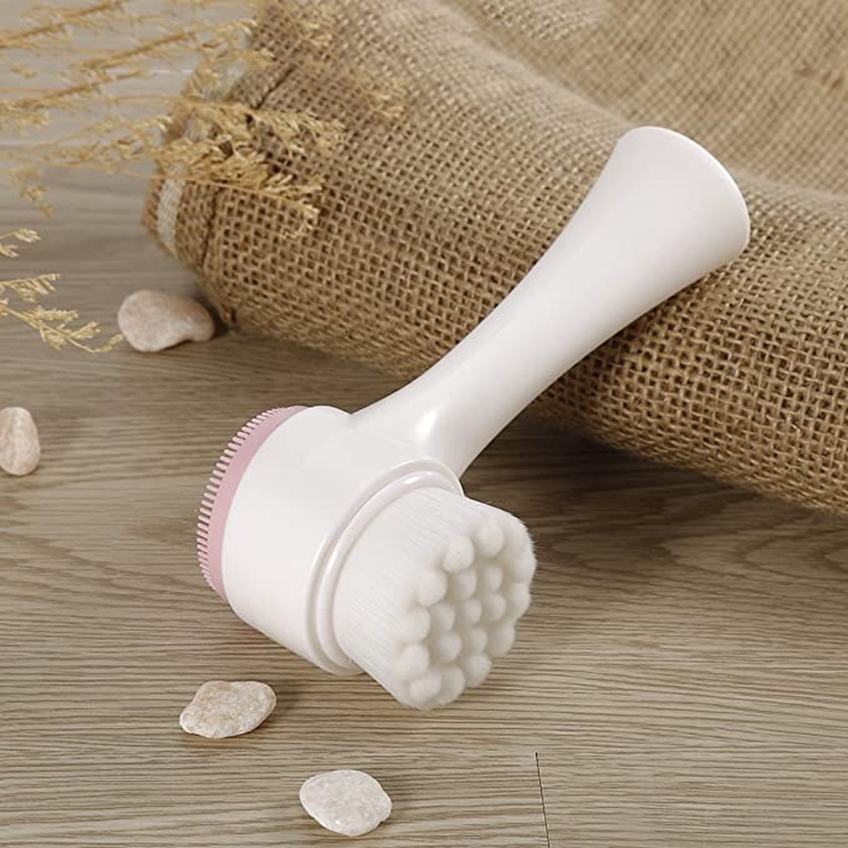 3D Siliconen Gezicht Reiniging Borstel Dubbelzijdig Gezichtsreiniger Zacht Haar Reiniging - Massage Borstel Comfort Scrub Gezichtsverzorging Tool