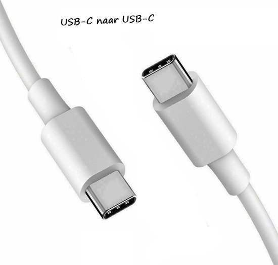 Câble de charge USB-C vers USB-C - Wit - Charge pour tous les appareils de  Type-C - 1... | bol.com
