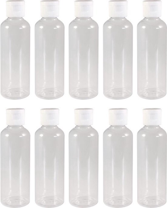 UP / reisflesjes / 100ML / 10 STUKS / NAVULBAAR / transparant