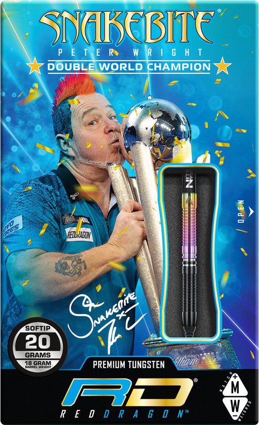 Red Dragon Peter Wright Snakebite World Champion 2020 Edition - Soft Tip Darts van Red Dragon — afbeelding 3