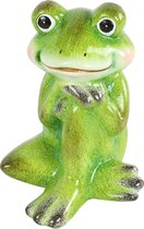 Countryfield Tuinbeeld decoratie kikker - The Frog - kunststeen - H18 cm - groen