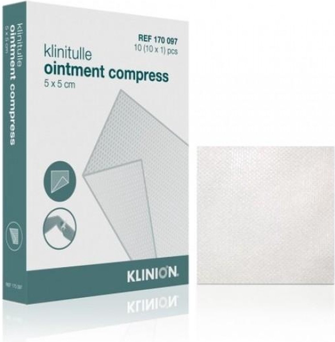 Goedkoopste Klinitulle zalfkompres 5 x 5cm steriel 10 stuks Klinion