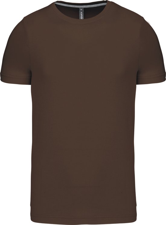 T-shirt korte mouwen met crew neck Kariban Chocolate - 3XL