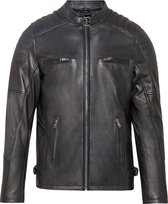 Urban 5884® - Ralph - Biker Jack - Zwart -Heren jas - Lams Leer Jas - Maat XL