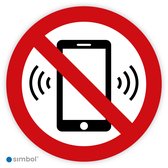Simbol® - Stickers Mobiele telefoon verboden - Smartphone niet toegestaan - Formaat ø 25 cm.