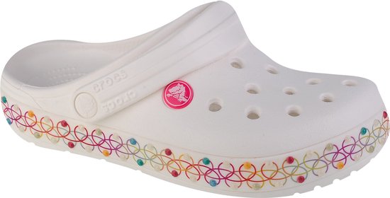 Crocs Crocband Stretch Collier Kids Clog 208269-94S, Pour Fille, Wit, Slippers, Taille: 30/31