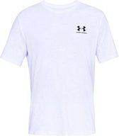 Under Armour Sportstyle Left Chest SS Sport Shirt Hommes - Blanc - Taille XXL