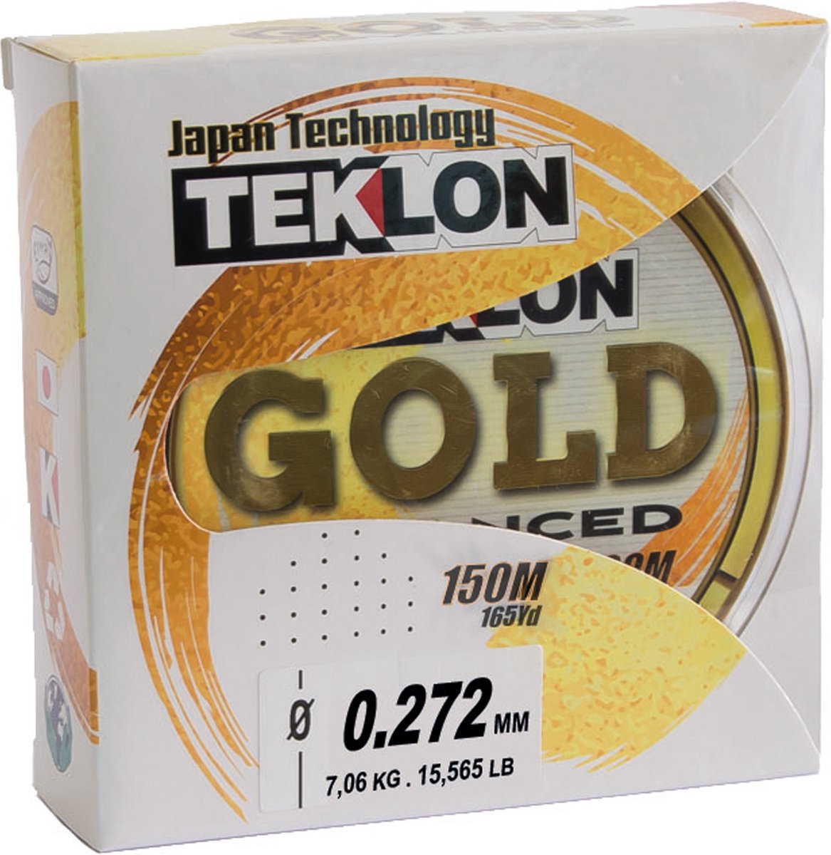 Teklon Gold Advanced - Ligne de pêche - Nylon - 150 mètres - Diamètre 0,272  mm - Force