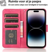 Mobiq - Magnetische 2-in-1 Wallet Case iPhone 14 Pro Max - roze