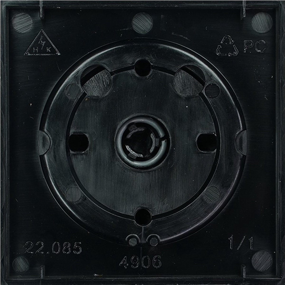 EMhub Quadro55 (by Kopp) centraalplaat met knop tbv draaidimmer - zwart mat (4088087)