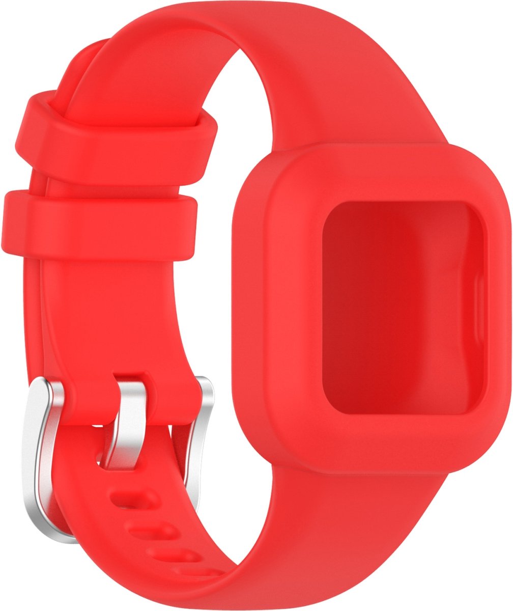 By Qubix - Siliconen one color bandje - Rood - Geschikt voor Garmin Vivofit Junior 3