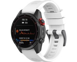 By Qubix - Geschikt voor Garmin bandje - 26mm Quickfit - Siliconen sportbandje - Wit - Geschikt voor Garmin Epix Pro Gen 2 (51mm) / Quatix 7X / 6X & Tactix 7 (pro)