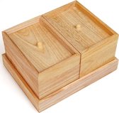 Belle Vous 5 Compartimenten Houten Sieraden Organiser Doos - 22 x 17 x 11,5 cm - Dames Houten Opslag Bak/Tray voor Kettingen, Armbanden, Oorbellen, Ringen & Bedels