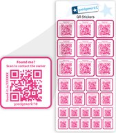 Goedgemerkt - Lost & Found QR-Sticker - Etiket - Wit/Fuchsia